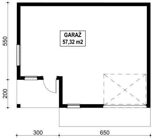 Rzut projektu G86 - Budynek garażowy