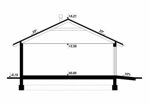 Przekrój projektu G86 - Budynek garażowy