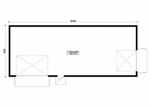 Rzut projektu G112 - Budynek gospodarczy