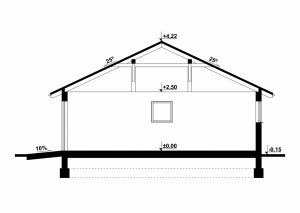 Przekrój projektu G113 - Budynek garażowy