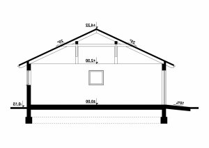 Przekrój projektu G113 - Budynek garażowy w wersji lustrzanej