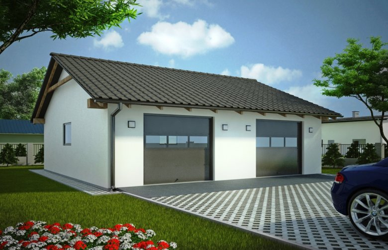 Projekt domu energooszczędnego G113 - Budynek garażowy