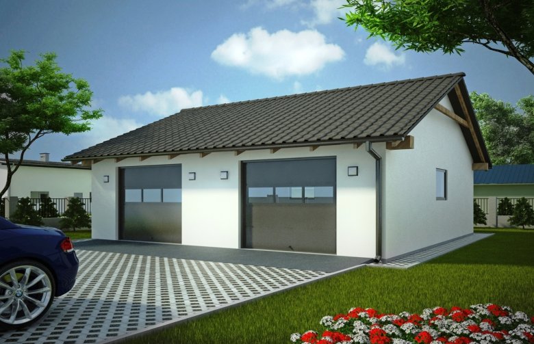 Projekt domu energooszczędnego G113 - Budynek garażowy