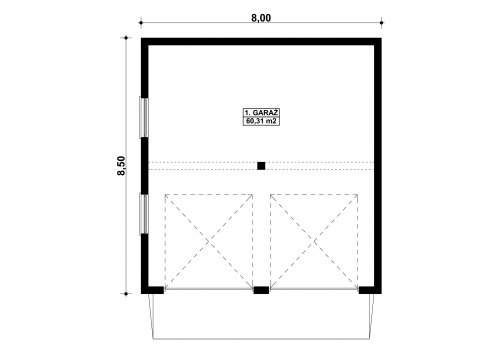 Rzut projektu G115 - Budynek garażowy
