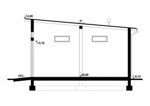 Przekrój projektu G115 - Budynek garażowy