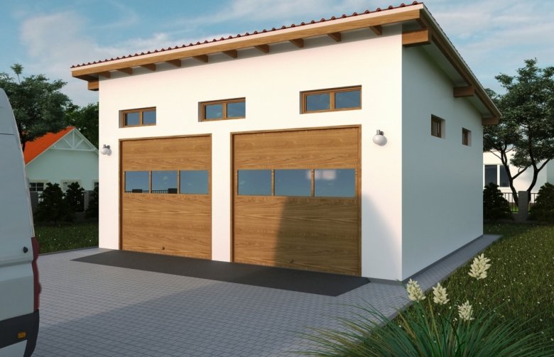 Projekt domu energooszczędnego G115 - Budynek garażowy