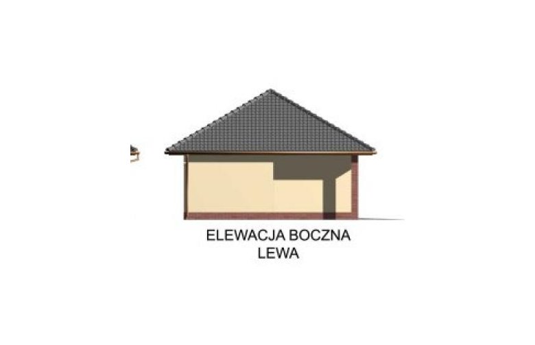 Projekt garażu G33 garaż dwustanowiskowy z pomieszczeniem gospodarczym - elewacja 2