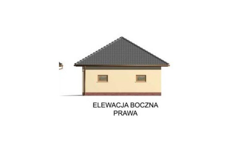 Projekt garażu G33 garaż dwustanowiskowy z pomieszczeniem gospodarczym - elewacja 4