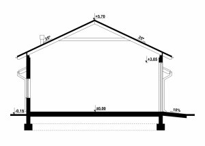 Przekrój projektu G88 - Budynek garażowo - gospodarczy