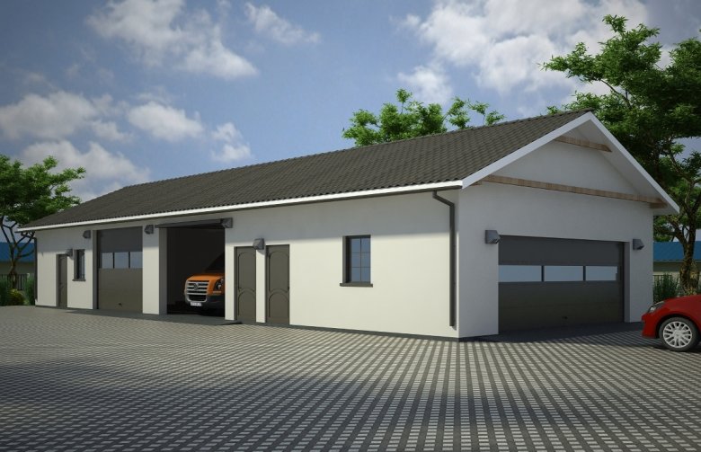 Projekt domu energooszczędnego G89 - Budynek garażowo - gospodarczy