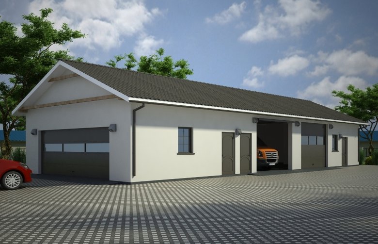 Projekt domu energooszczędnego G89 - Budynek garażowo - gospodarczy