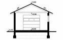 Projekt domu energooszczędnego G90 - Budynek garażowo - gospodarczy - przekrój 1