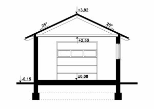 Przekrój projektu G90 - Budynek garażowo - gospodarczy