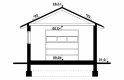 Projekt domu energooszczędnego G90 - Budynek garażowo - gospodarczy - przekrój 1