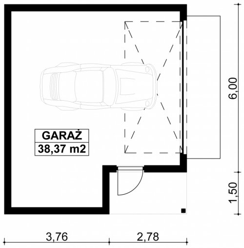 Rzut projektu G91 - Budynek garażowy