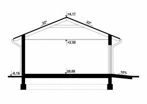 Przekrój projektu G91 - Budynek garażowy