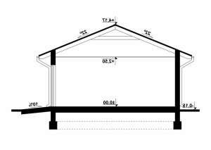 Przekrój projektu G91 - Budynek garażowy w wersji lustrzanej