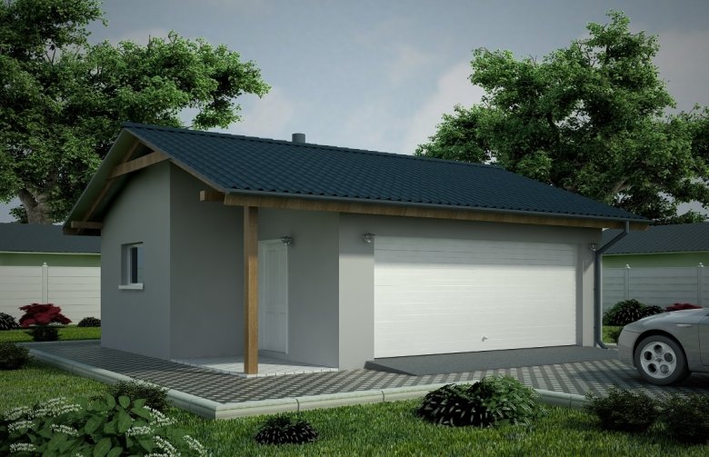 Projekt domu energooszczędnego G91 - Budynek garażowy