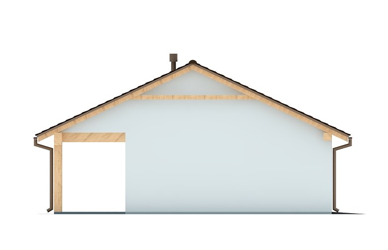 Projekt domu energooszczędnego G94 - Budynek garażowy z wiatą - elewacja 2