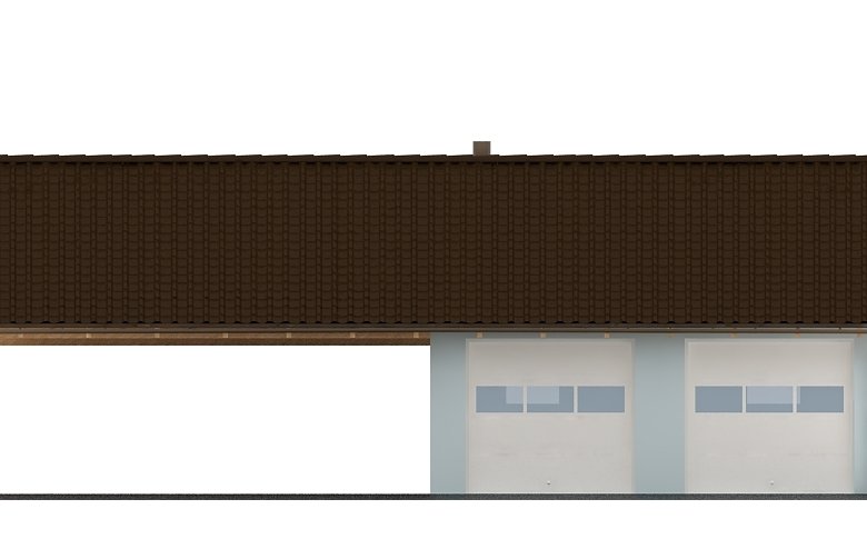 Projekt domu energooszczędnego G94 - Budynek garażowy z wiatą - elewacja 1
