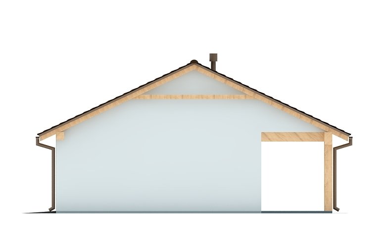 Projekt domu energooszczędnego G94 - Budynek garażowy z wiatą - elewacja 2