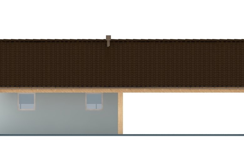 Projekt domu energooszczędnego G94 - Budynek garażowy z wiatą - elewacja 4