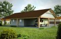 Projekt domu energooszczędnego G94 - Budynek garażowy z wiatą - wizualizacja 1