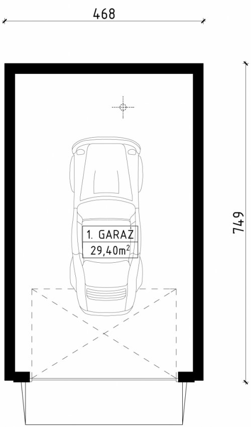 Rzut projektu G96 - Budynek garażowy