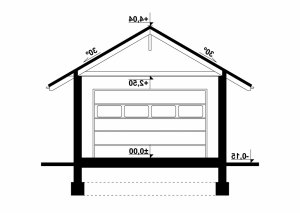 Przekrój projektu G96 - Budynek garażowy w wersji lustrzanej