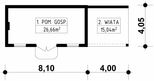 Rzut projektu G99 - Budynek gospodarczy