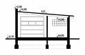 Projekt domu energooszczędnego G100 - Budynek garażowo - gospodarczy - przekrój 1