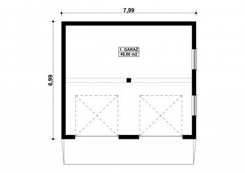 Rzut projektu G102 - Budynek garażowy