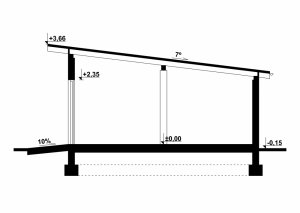 Przekrój projektu G102 - Budynek garażowy