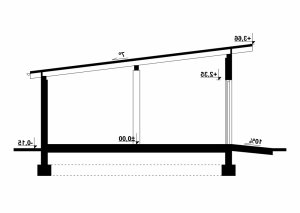 Przekrój projektu G102 - Budynek garażowy w wersji lustrzanej