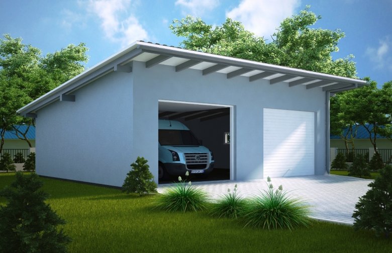 Projekt domu energooszczędnego G102 - Budynek garażowy