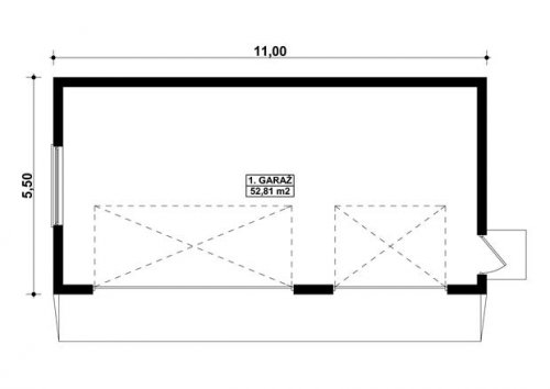 Rzut projektu G103 - Budynek garażowy