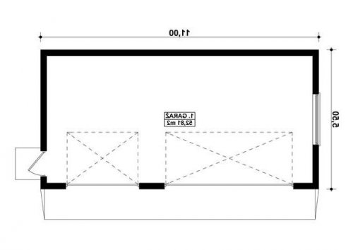 Rzut projektu G103 - Budynek garażowy - wersja lustrzana