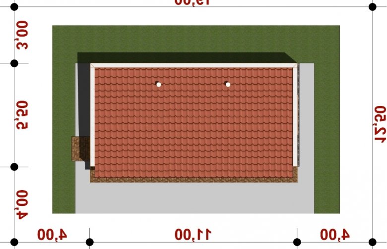 Projekt domu energooszczędnego G103 - Budynek garażowy - Usytuowanie - wersja lustrzana