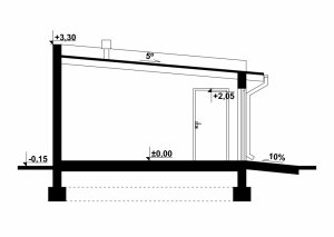 Przekrój projektu G103 - Budynek garażowy