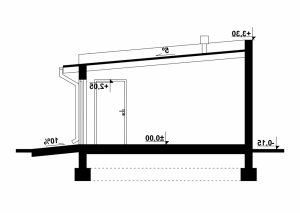 Przekrój projektu G103 - Budynek garażowy w wersji lustrzanej