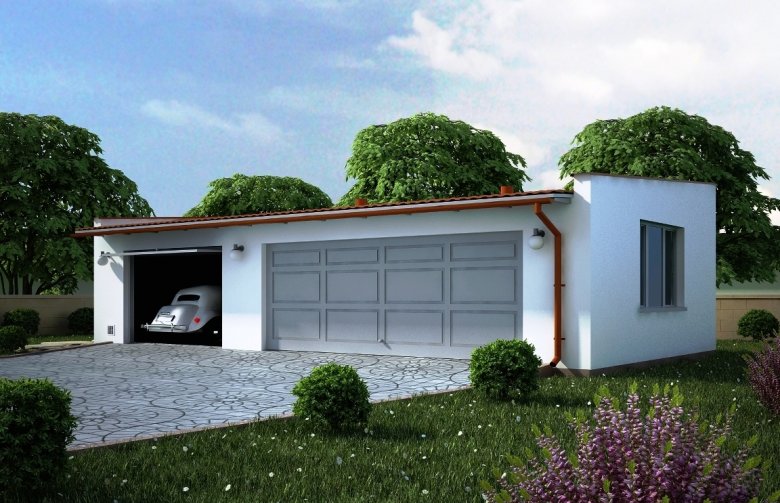 Projekt domu energooszczędnego G103 - Budynek garażowy