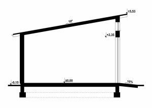 Przekrój projektu G104 - Budynek garażowo - gospodarczy