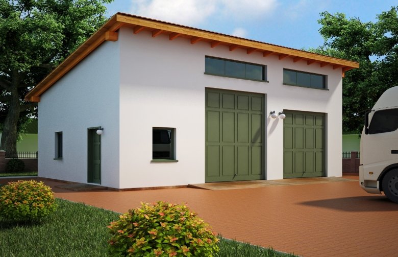 Projekt domu energooszczędnego G104 - Budynek garażowo - gospodarczy