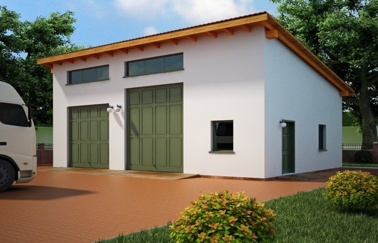 Projekt domu energooszczędnego G104 - Budynek garażowo - gospodarczy