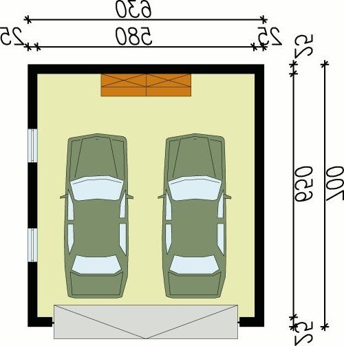 PRZYZIEMIE G30 garaż dwustanowiskowy - wersja lustrzana