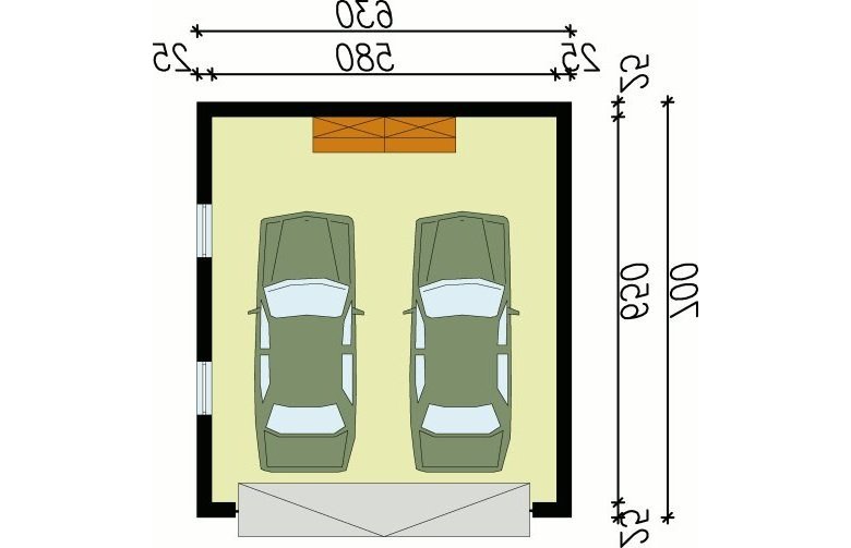 Projekt garażu G30 garaż dwustanowiskowy - przyziemie