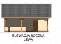 Elewacja projektu G31 garaż jednostanowiskowy z wiatą samochodową - 2