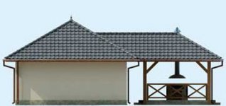 Elewacja projektu G24 garaż jednostanowiskowy z pomieszczeniem gospodarczym - 3 - wersja lustrzana