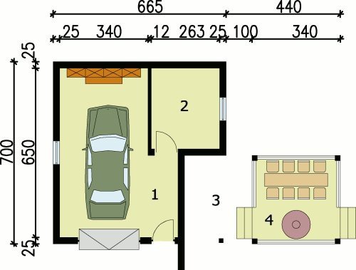 PRZYZIEMIE G24 garaż jednostanowiskowy z pomieszczeniem gospodarczym