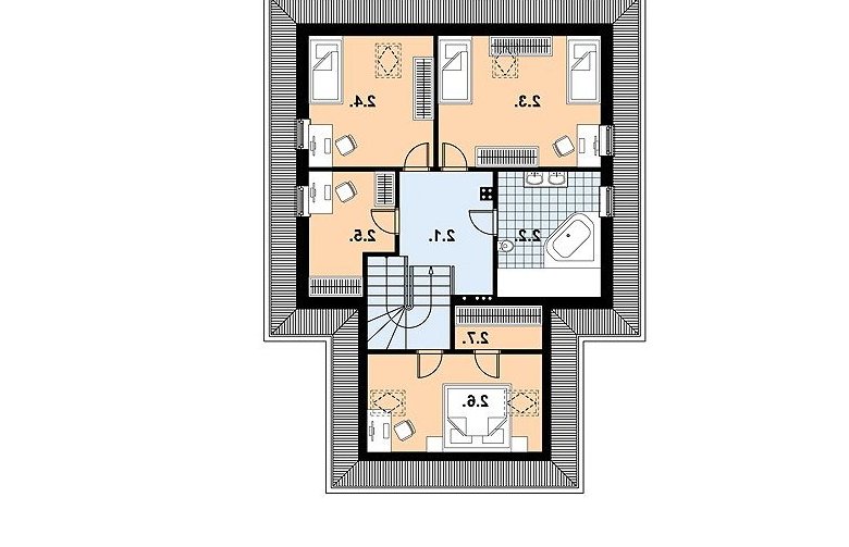 Projekt domu z bala L-40 (drewniany) - 